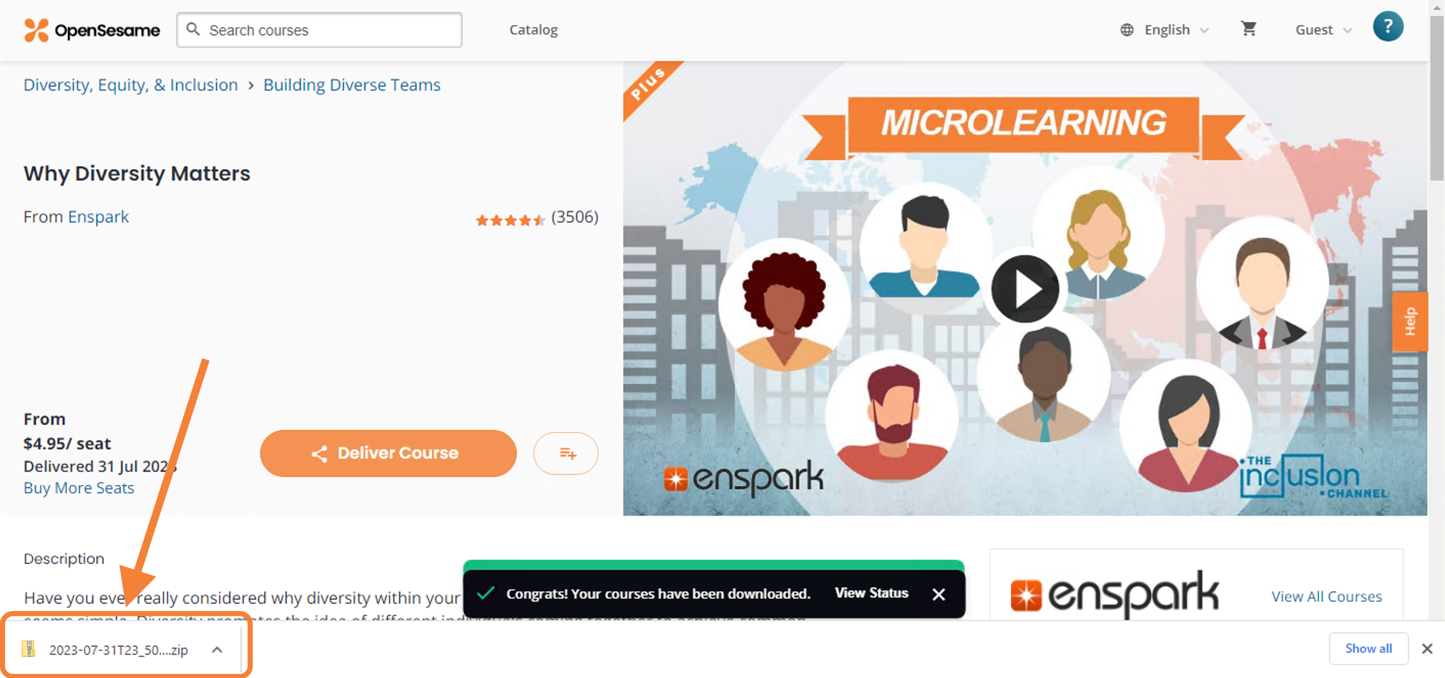 B - Course page view on a PC using Chrome, file has downloaded.png