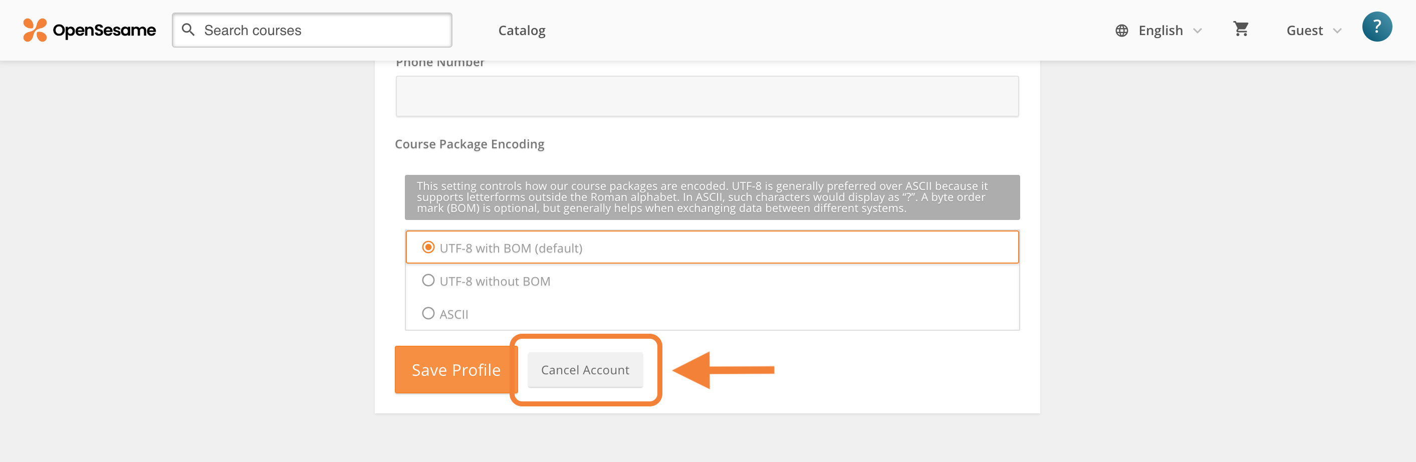 2 - The bottom of the Account Settings page, indicating the Cancel Account button.png