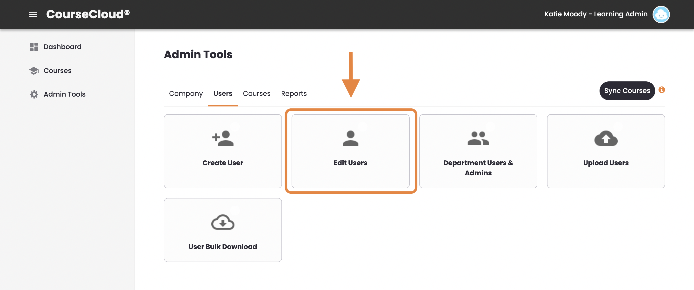 Admin Tools - Users tab, indicating the Edit User button.png