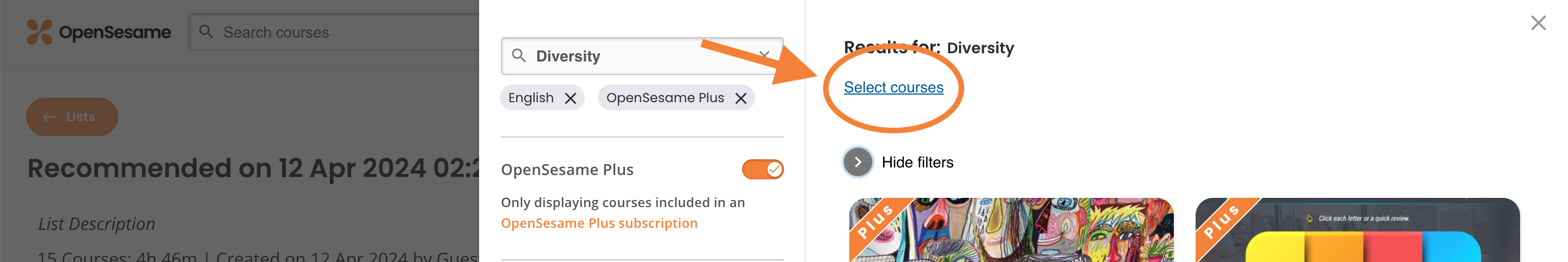 10 - The Select Courses link.png