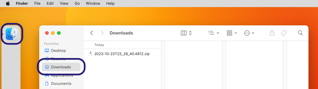 Mac steps 1 - Finder and the Downloads folder.png