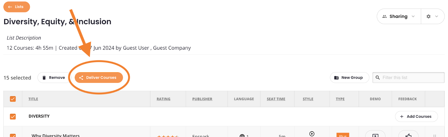 How to send courses to a learning platform using a List – OpenSesame ...