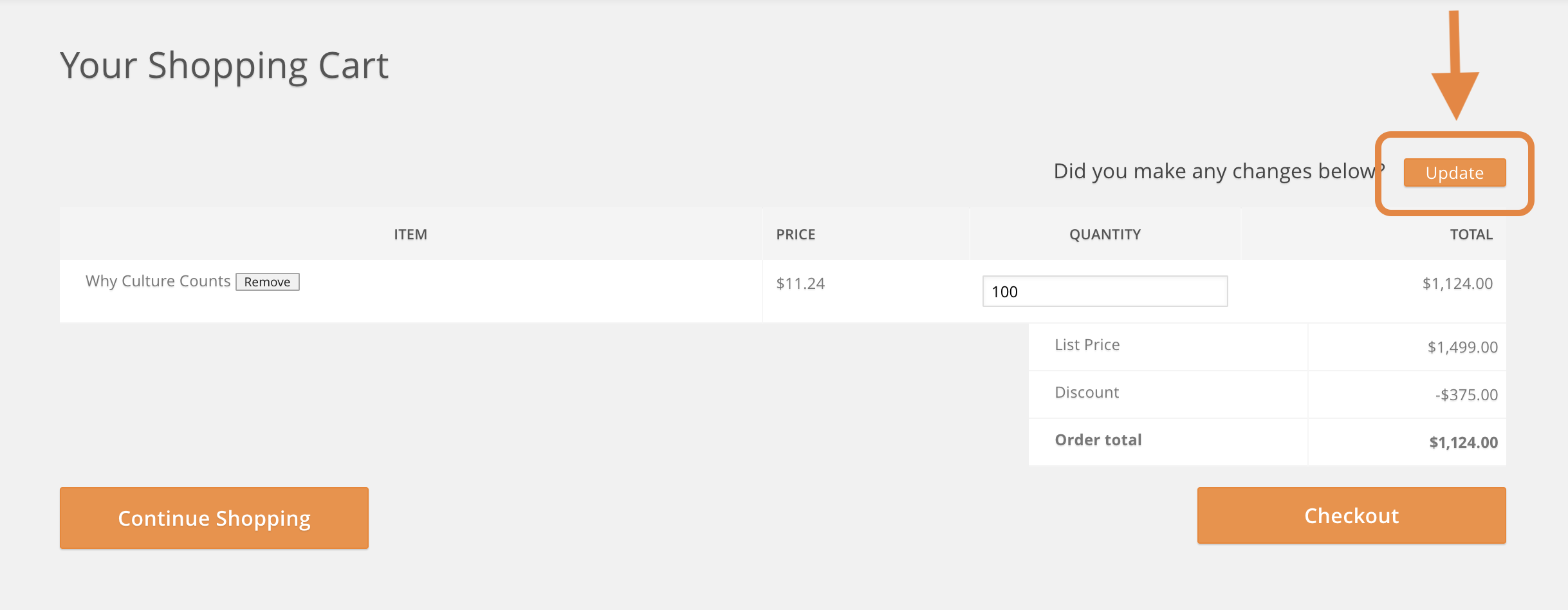 13 - The shopping cart with the selected Volume seats, indicating the Update button.png