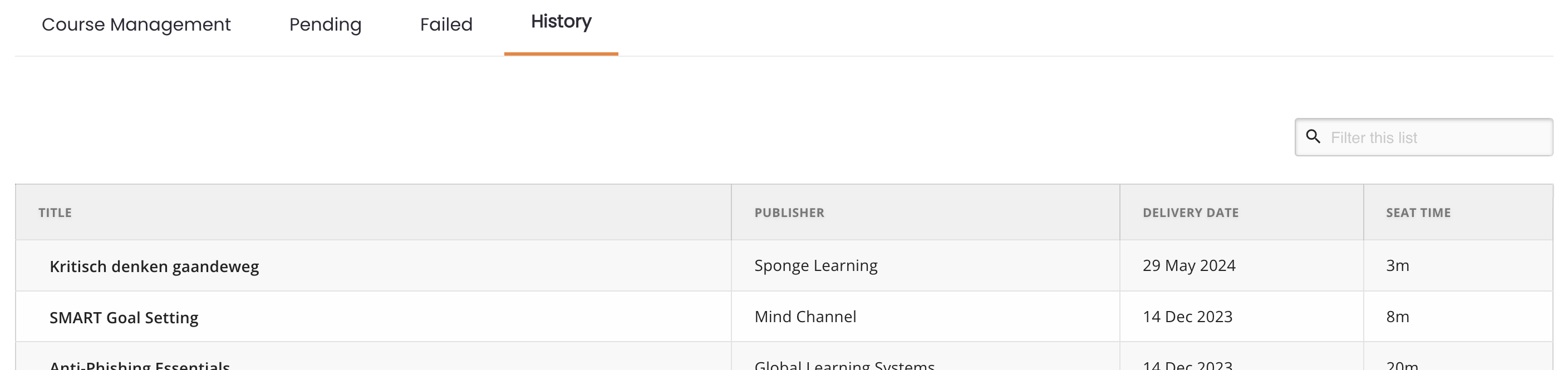 13 - The Courses dashboard, on the History tab, showing courses that were sent.png