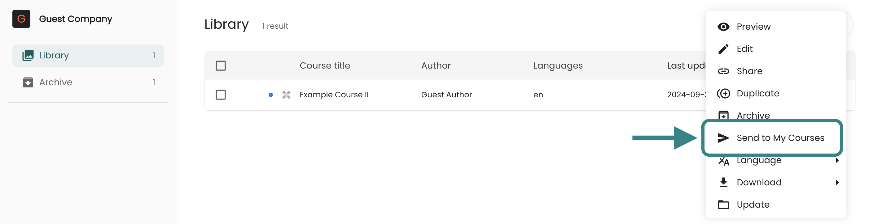 2 - The More Options menu, indicating the Send to My Courses option.png