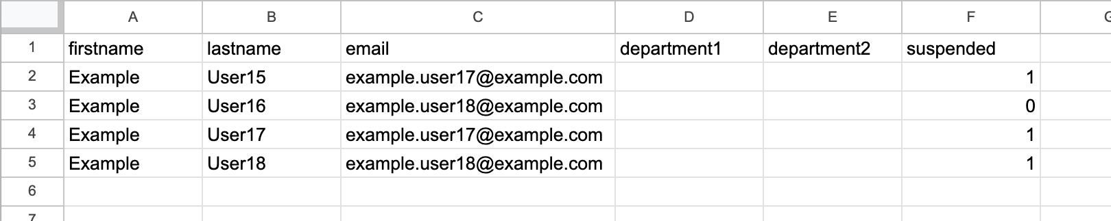 1 - The Bulk User Upload template, with entries in the Suspended column.png