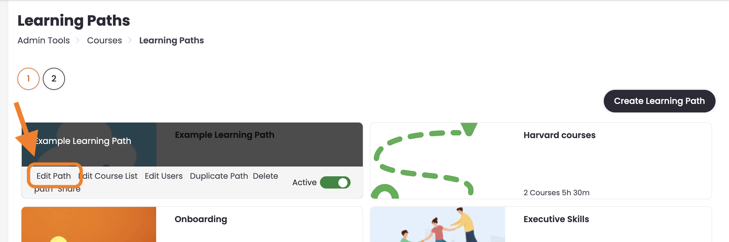 7 - The Learning Paths page, indicating the Edit Path link.png