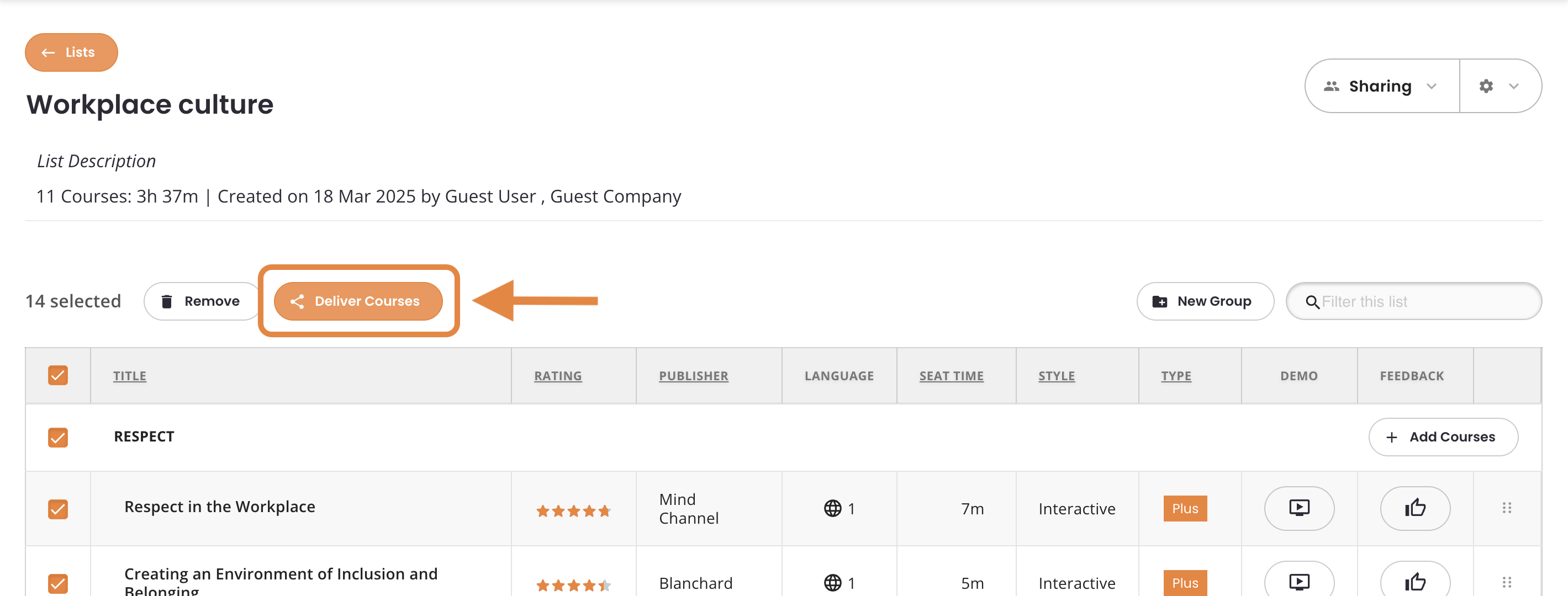 How to send courses to a learning platform using a List – OpenSesame ...