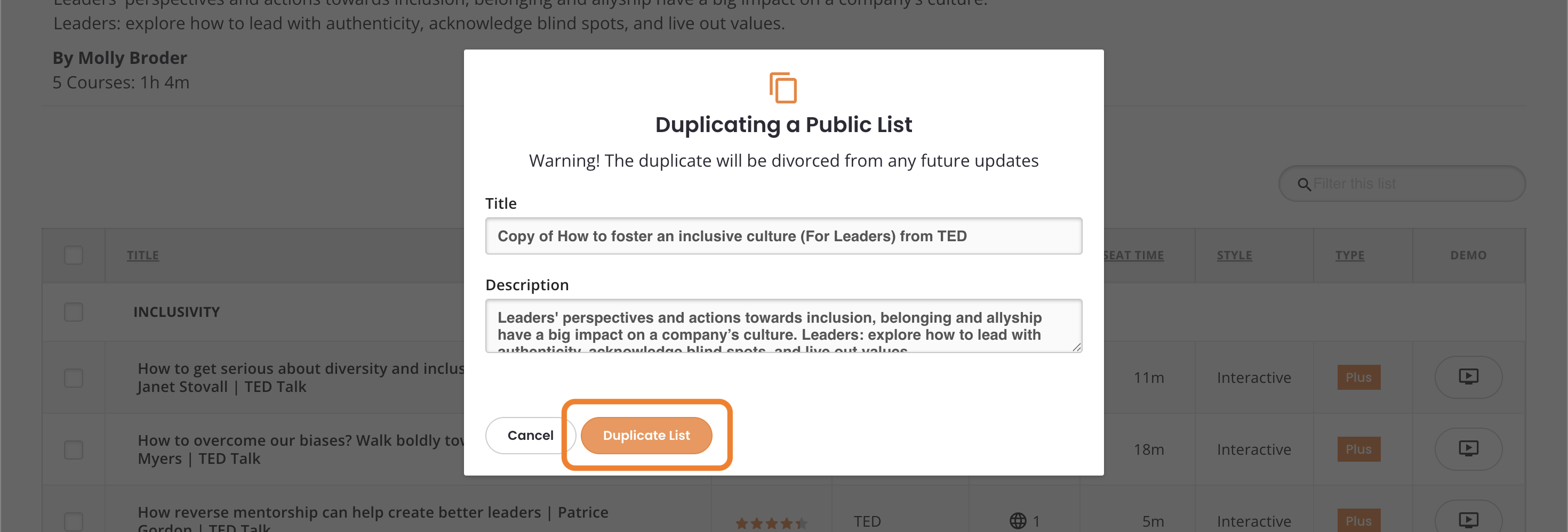 8 - The title and description of the Curated List being copied.png