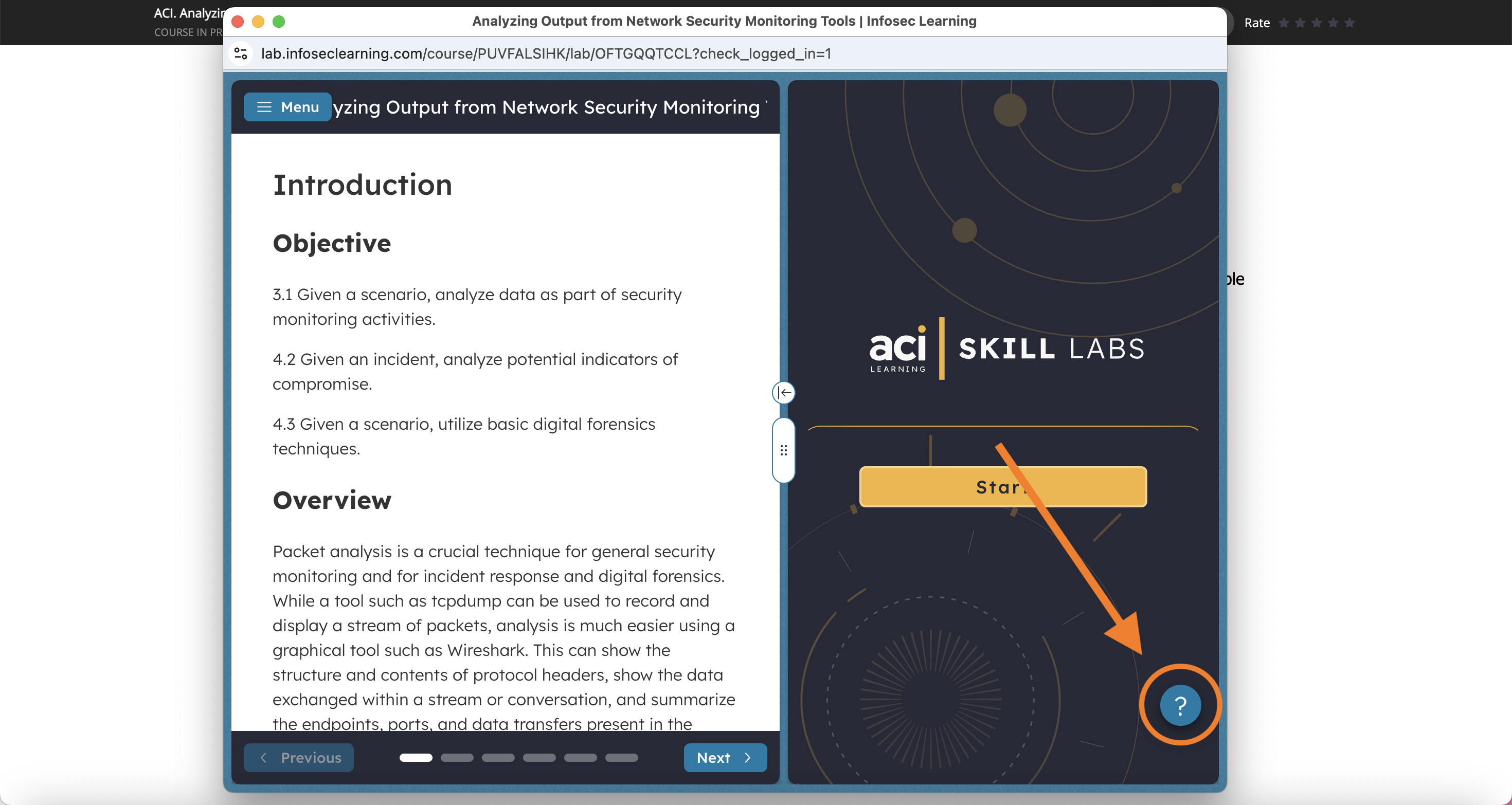 2 - The lab's help menu.png