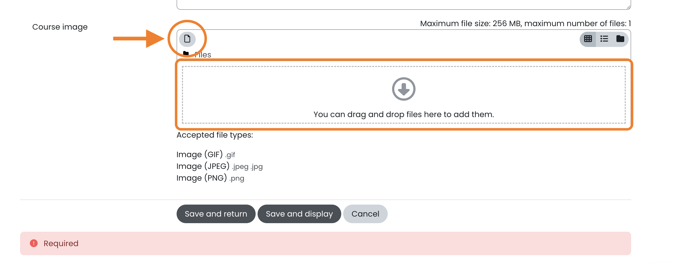 4 - The course framework page's file upload tool.png