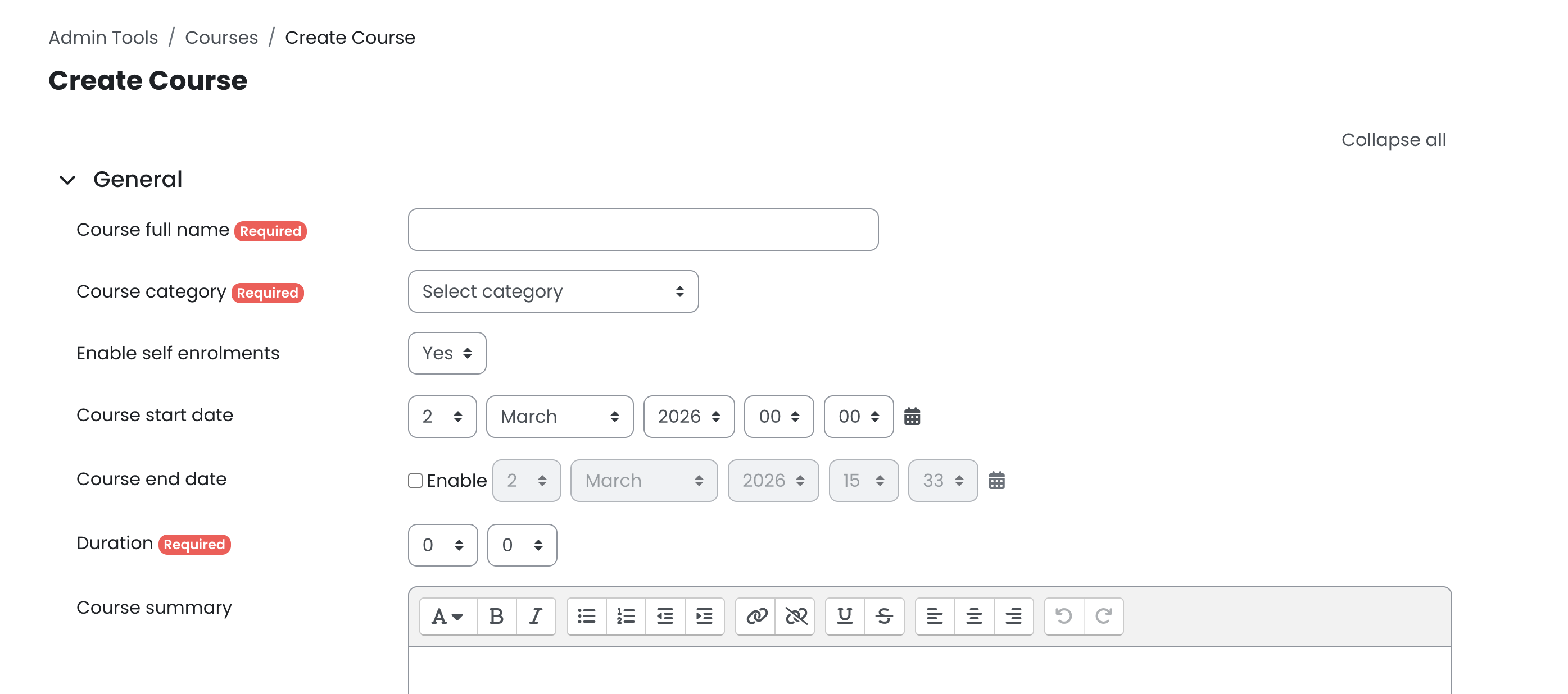 3 - The course framework creation page.png