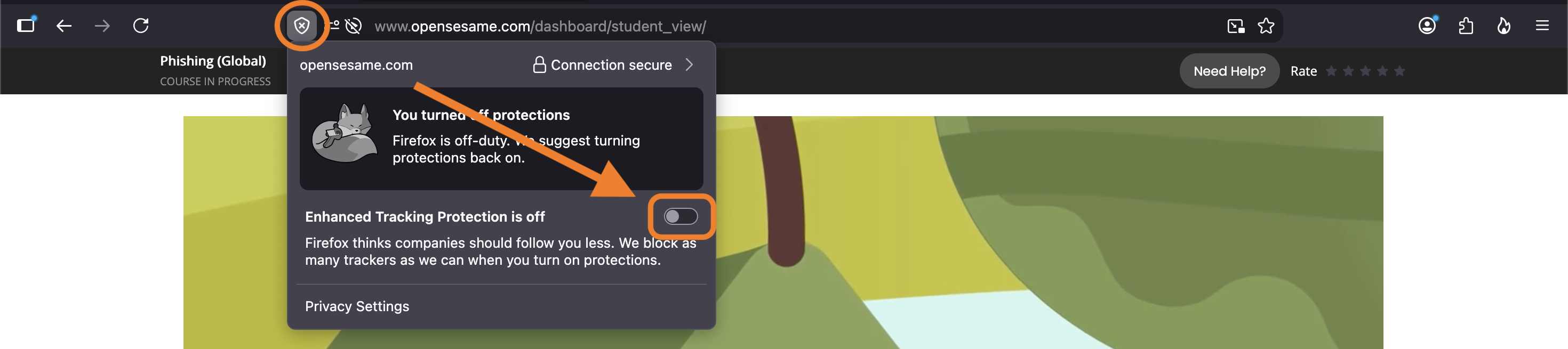1 - Firefox shield and Enhanced Tracking Protection toggle.png